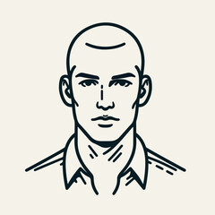bald man line art vector image