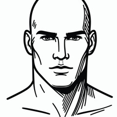 bald man line art vector image