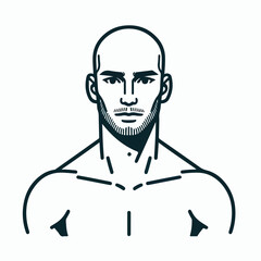bald man line art vector image