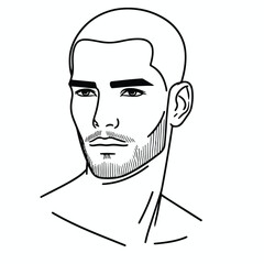 bald man line art vector image