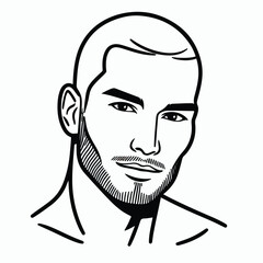 bald man line art vector image