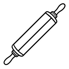 Rolling Pin Icon Clean Vector Line Art
