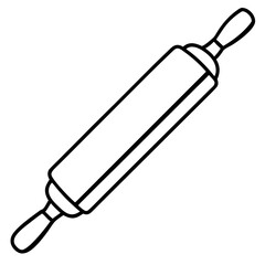 Rolling Pin Icon Clean Vector Line Art