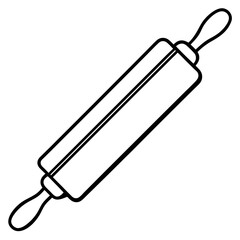 Rolling Pin Icon Clean Vector Line Art