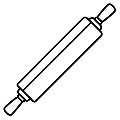 Rolling Pin Icon Clean Vector Line Art