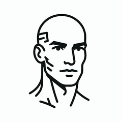 bald man line art vector image