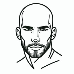 bald man line art vector image