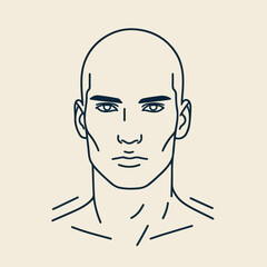 bald man line art vector image