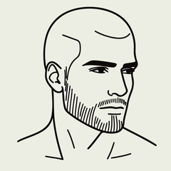 bald man line art vector image