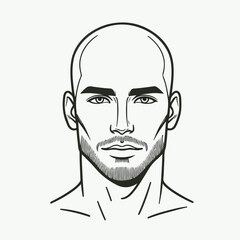 bald man line art vector image