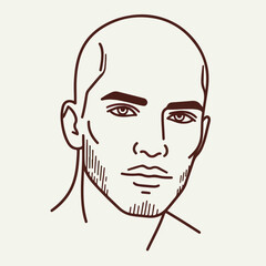 bald man line art vector image