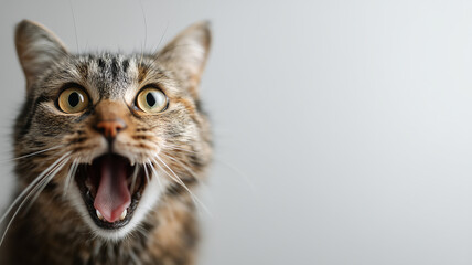 portrait of a orange cat with a surprised expression