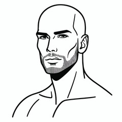 bald man line art vector image
