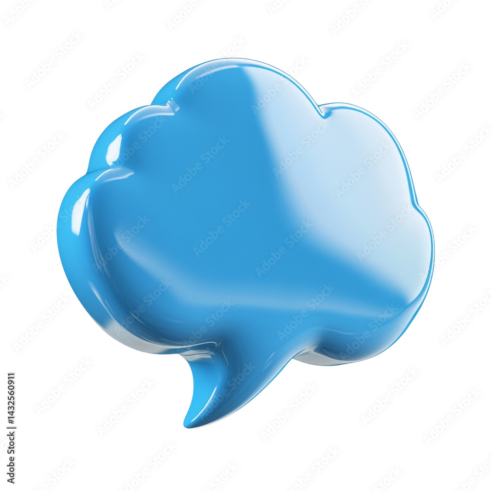 Poster radiant azure speech bubble, symbolizing dialogue and communication in digital realm