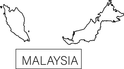 Malaysia Country Map And Flag Vector Image
