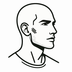 bald man line art vector image