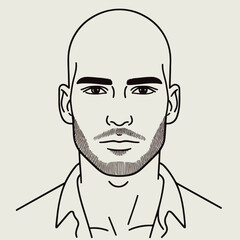 bald man line art vector image