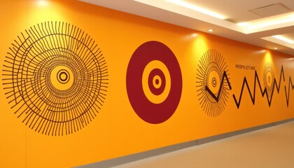 Abstract wall art, circular patterns