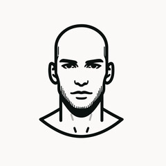 bald man line art vector image