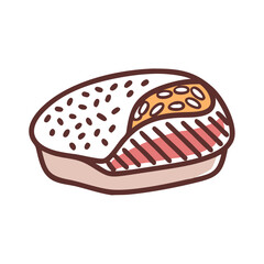 Cross section of a delicious and colorful donut