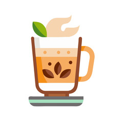 Latte art beverage drink vector icon illustration design