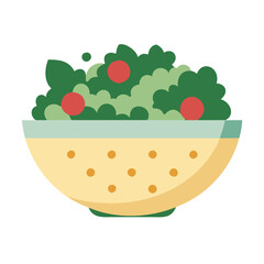Fresh salad with tomatoes in a bowl icon