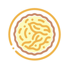 Delicious Cheese Pizza Vector Icon on Black Background