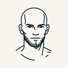 bald man line art vector image