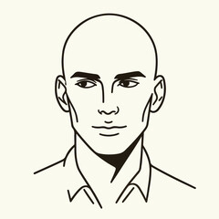 bald man line art vector image