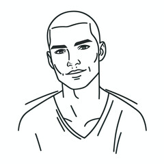 bald man line art vector image