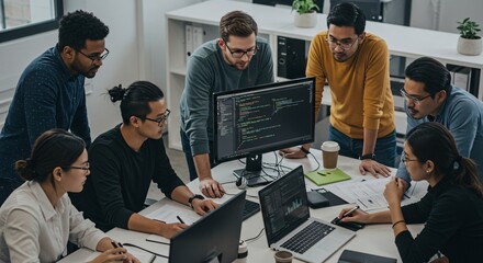 A quality-assurance team conducting software testing in a sprint review