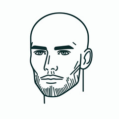 bald man line art vector image