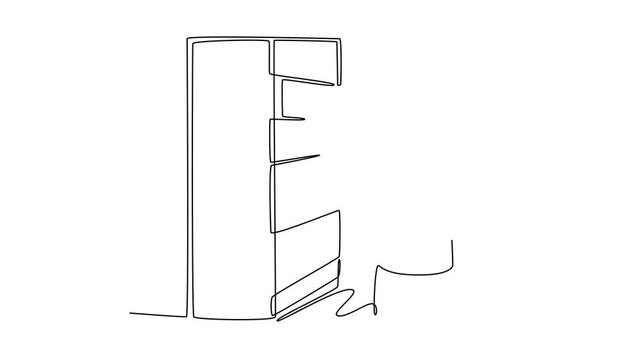 Travel locker concept. Single line draw design. Full length animation illustration. High quality 4k footage
