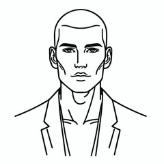 bald man line art vector image