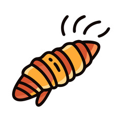 Cartoon Steaming Tamale Illustration on a Black Background