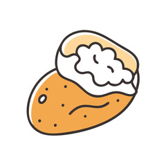 Isolated potato cartoon vector icon on black background
