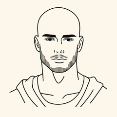 bald man line art vector image