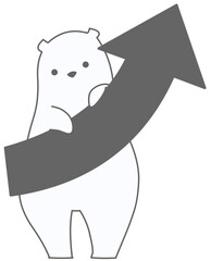 A slowly rising arrow and a polar bear