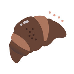 Delicious Chocolate Croissant Illustration on Black Background
