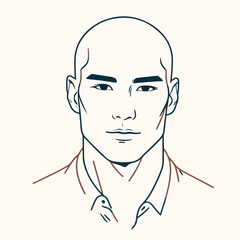 bald man line art vector image
