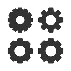 Gear icon simple silhouette flat style vector illustration.