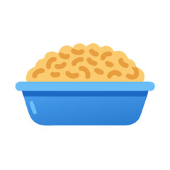 Bowl of macaroni and cheese illustration on black