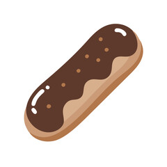 Chocolate Eclair Vector Illustration on Black Background
