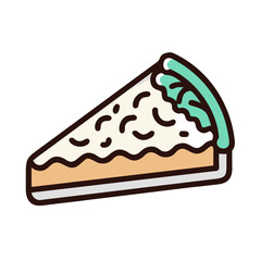 Slice of cake vector illustration with mint frosting