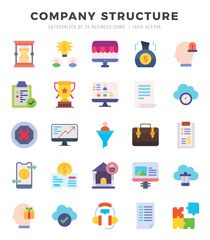 Company Structure icons set. Vector illustration.