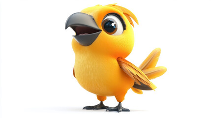 Fototapeta premium 3d bird with a yellow and green background