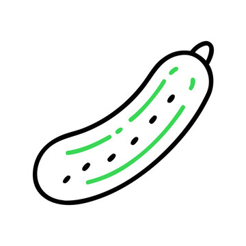recommend clip art: Cucumber Icon, Isolated Fresh Vegetable, Green Outline Drawing