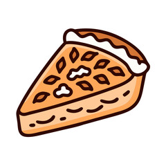 Cartoon illustration of a slice of pumpkin pie