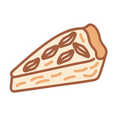 Cartoon slice of pie illustration on black background