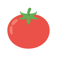 Simple Red Tomato Illustration on Black Background